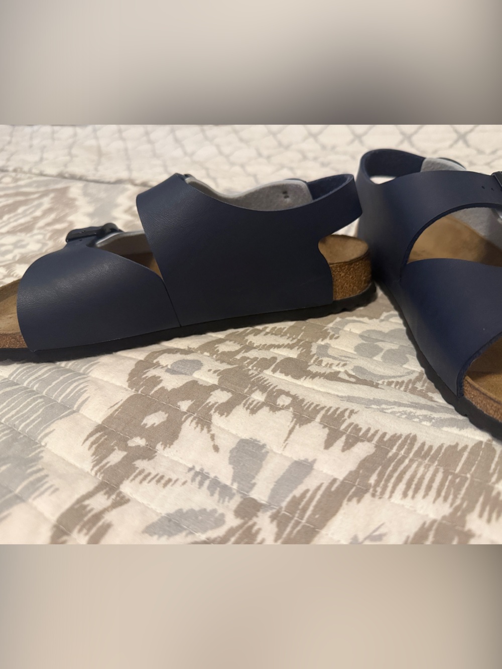 Birkenstock Baby Blue and Navy Three-Strap Sandals - Picture 3 of 5